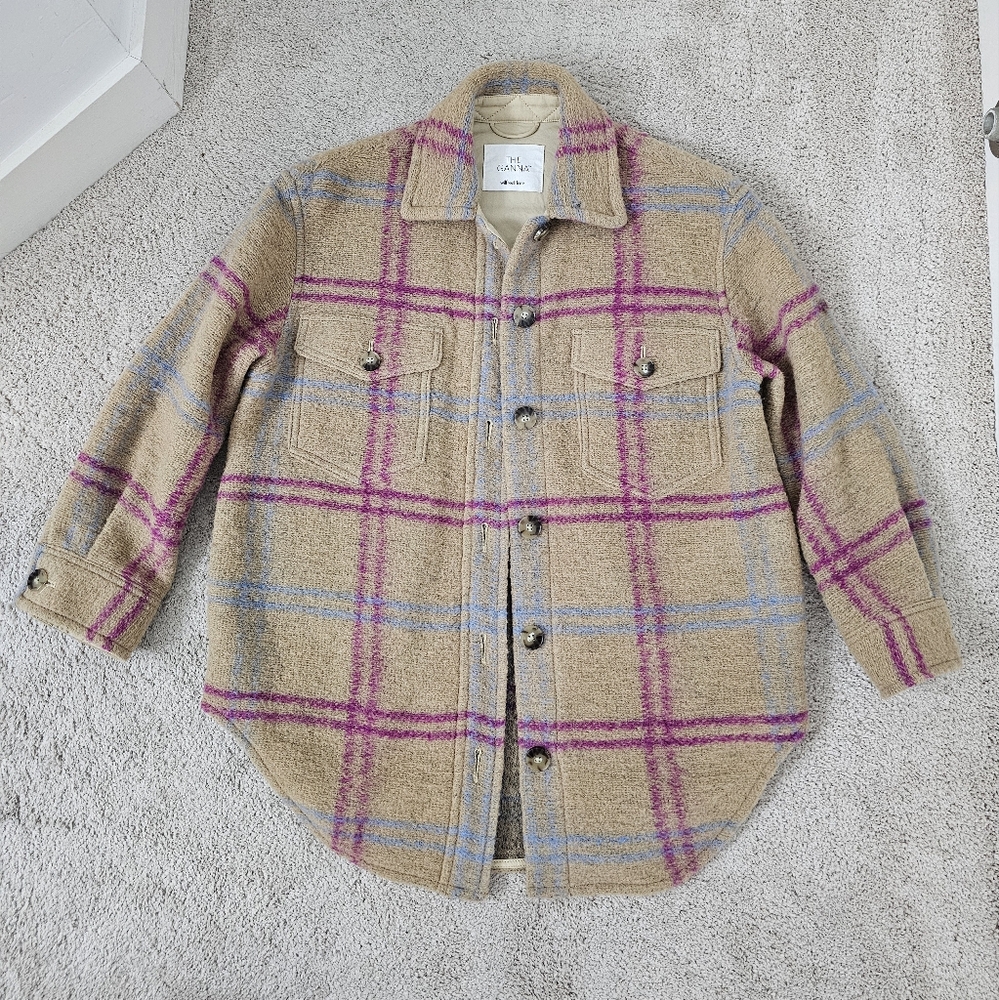 Aritzia GANNA Plaid Button-Up Jacket